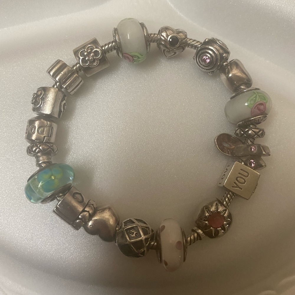 Authentic Pandora Bracelet with 19 Charms